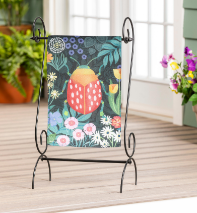 Garden Park Beetle Burlap Garden Flag