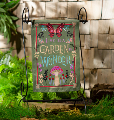 Garden of Wonder Suede Garden Flag