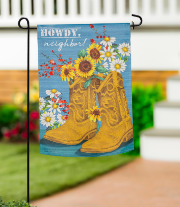 Western Boots Suede Garden Flag