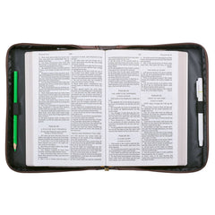 Christian Art Gifts - Bible Cover Classic Two-tone Lord is My Strength Ex. 15:2: Extra Large