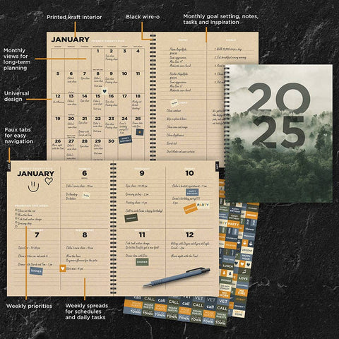 TF Publishing - Paper Goods - 2025 Forest Mist Large Weekly Monthly Planner