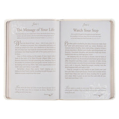 Christian Art Gifts - Devotional for Mr. & Mrs. White Faux Leather