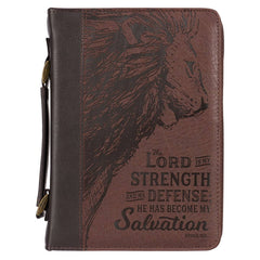 Christian Art Gifts - Bible Cover Classic Two-tone Lord is My Strength Ex. 15:2: Extra Large