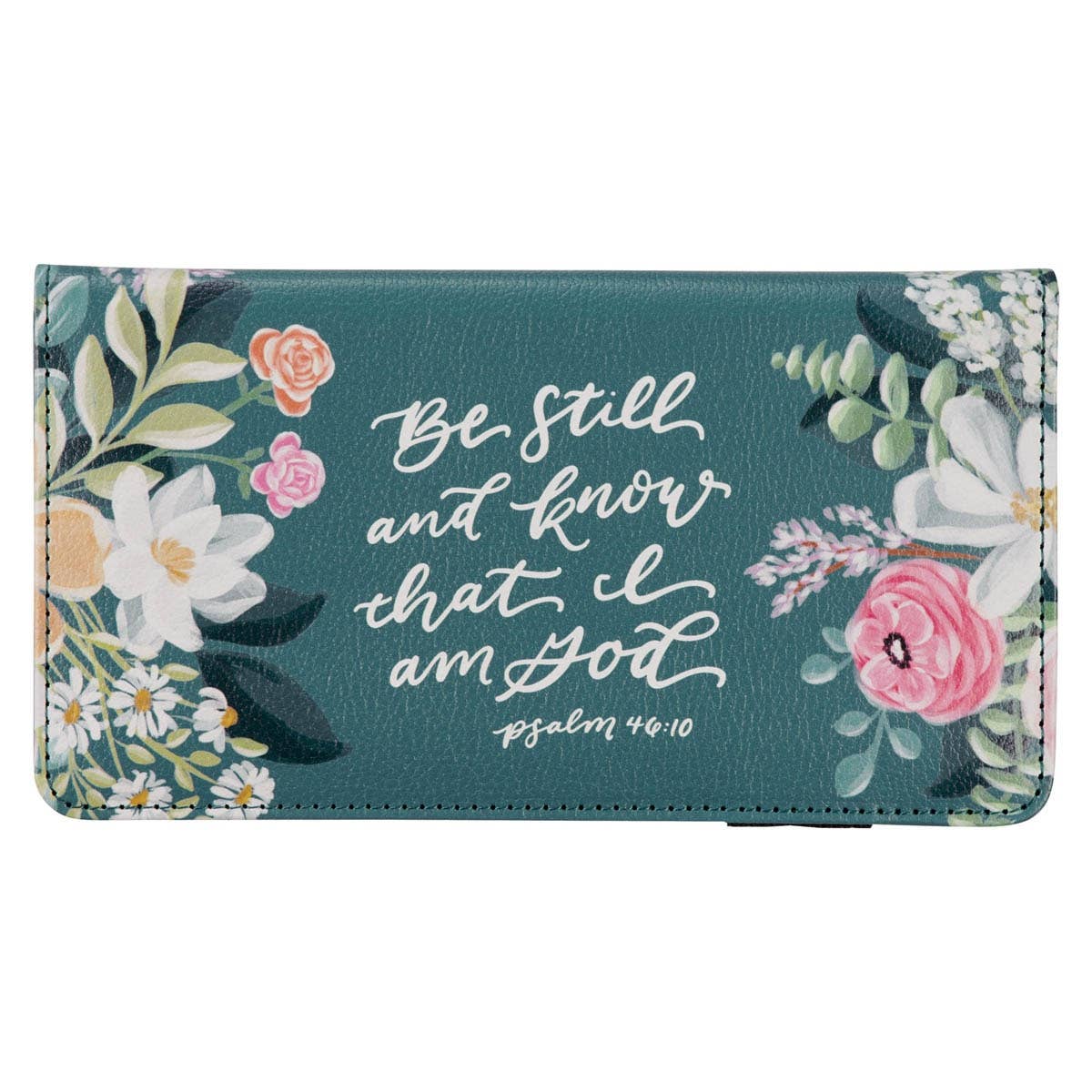 Christian Art Gifts - Checkbook Wallet Teal Be Still Ps. 46:10