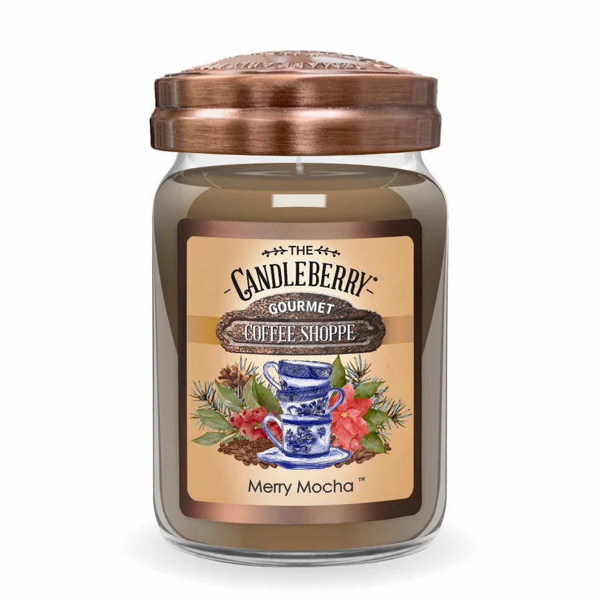 Candleberry Candle Coffee Shoppe - Merry Mocha™, Large Jar Candle