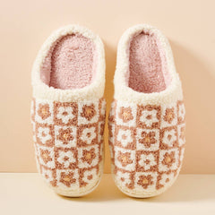 Frem - Flower Color Block Home Slippers: Pink / Large / 4DL98001