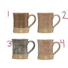 Stoneware Mug with Glaze, 4 Colors