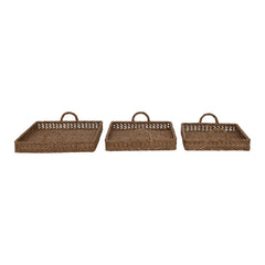 Decorative Hand-Woven Trays with Handles