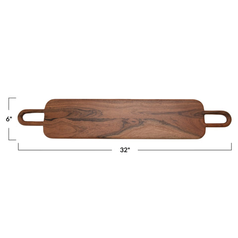 Acacia Wood Cutting Board with Handles