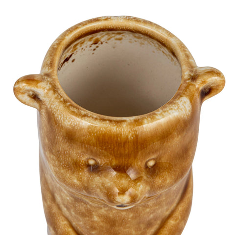 Stoneware Bear Vase, Reactive Crackle Glaze (Each One Will Vary)