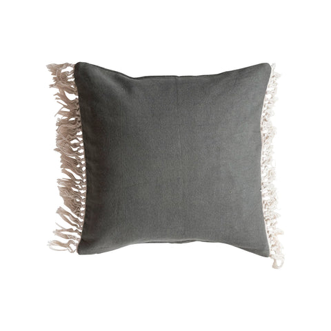 20" Square Cotton Pillow w/ Fringe