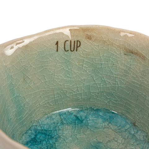 1, 1/2, 1/3, & 1/4 Cup Stoneware Measuring Cups, Set of 4 (Each One Will Vary)