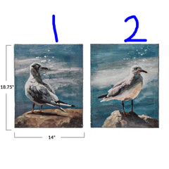 Canvas Wall Décor w/ Seagull, 2 Styles