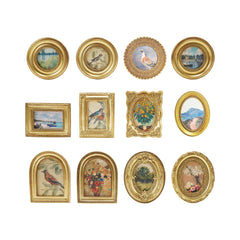 Resin Mini Framed Art Magnet, Gold Finish