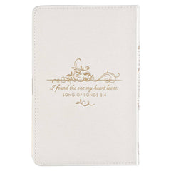 Christian Art Gifts - Devotional for Mr. & Mrs. White Faux Leather