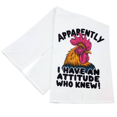 Driftless Studios - Apparently I Have An Attitude Rooster Cotton Tea Towels