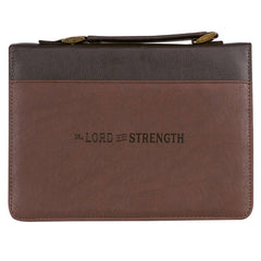 Christian Art Gifts - Bible Cover Classic Two-tone Lord is My Strength Ex. 15:2: Extra Large