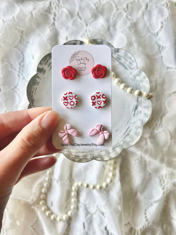 Valentine's Day Clay Stud Pack