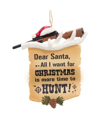 Hunting Letter To Santa Ornament