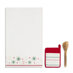 Yum Holiday Hot Pad & Towel with Spatula Set