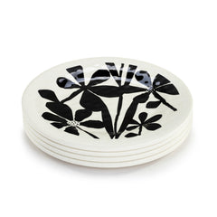 Bold Floral Melamine Appetizer Plates - Set of 4