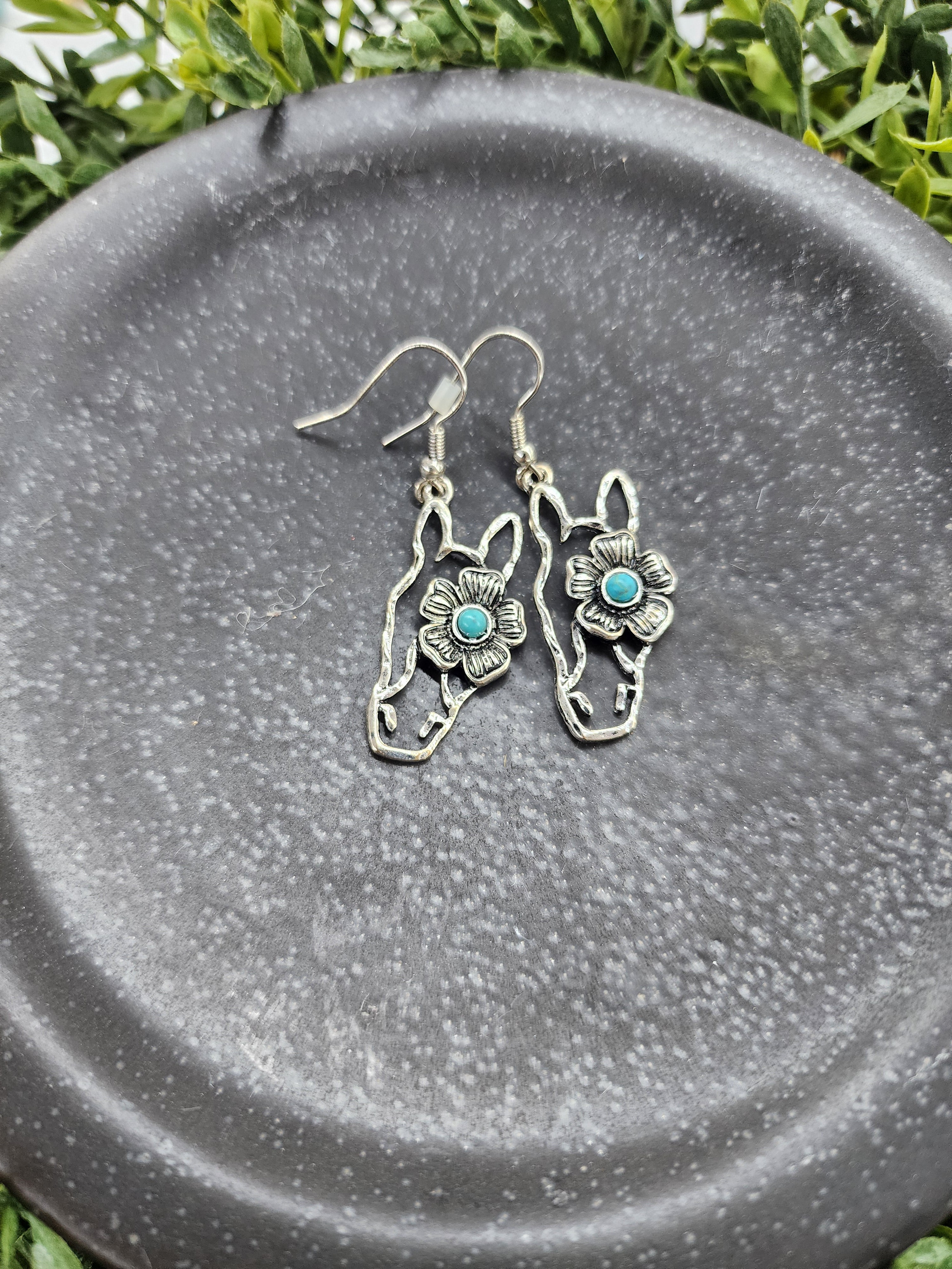 Turquoise Horse Earrings