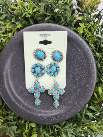 Turquoise Earring 3 pack