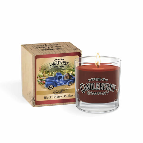 Candleberry Candle SPIRITS - Black Cherry Bourbon™, Rocks Glass Candle