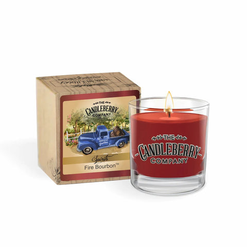 Candleberry Candle SPIRITS - Fire Bourbon™, Rocks Glass Candle