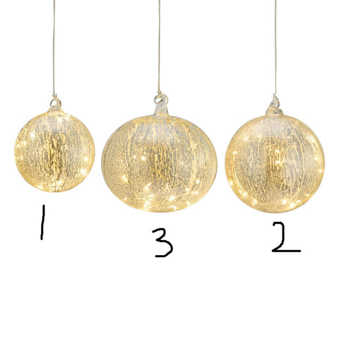 Lit Oversized Glass Ornaments