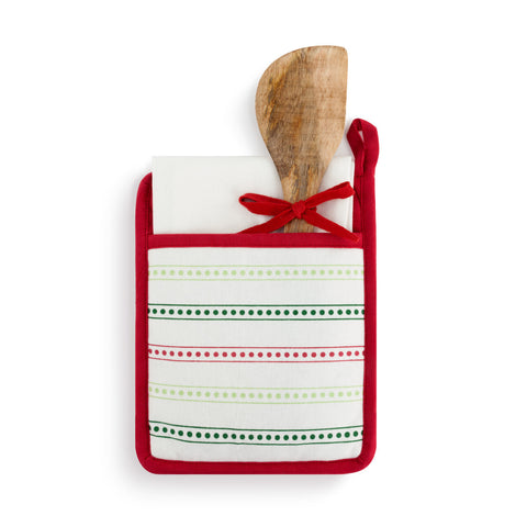 Yum Holiday Hot Pad & Towel with Spatula Set