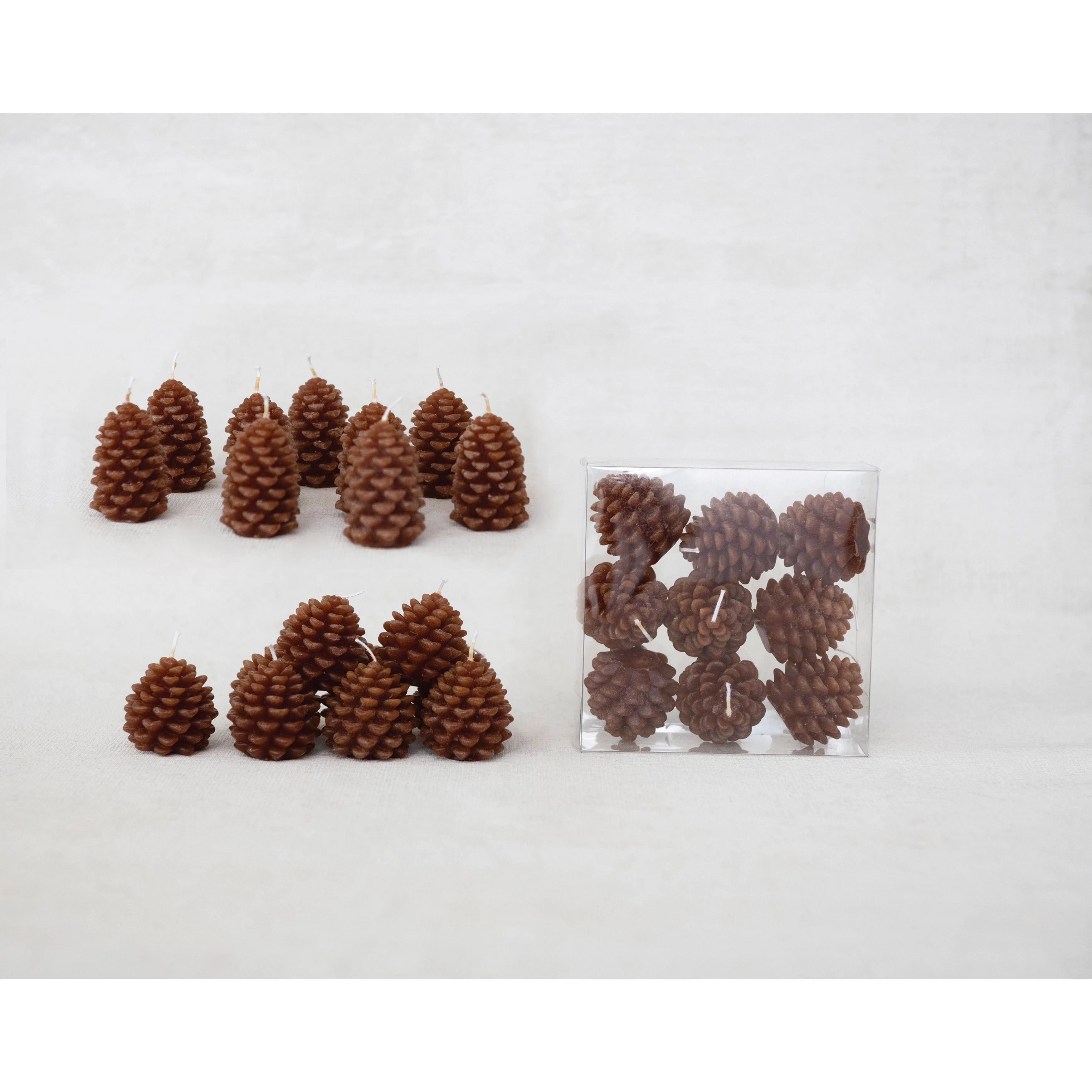 Unscented Pinecone Shaped Tealights Brown