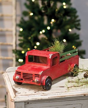 Winter Red Pickup Truck