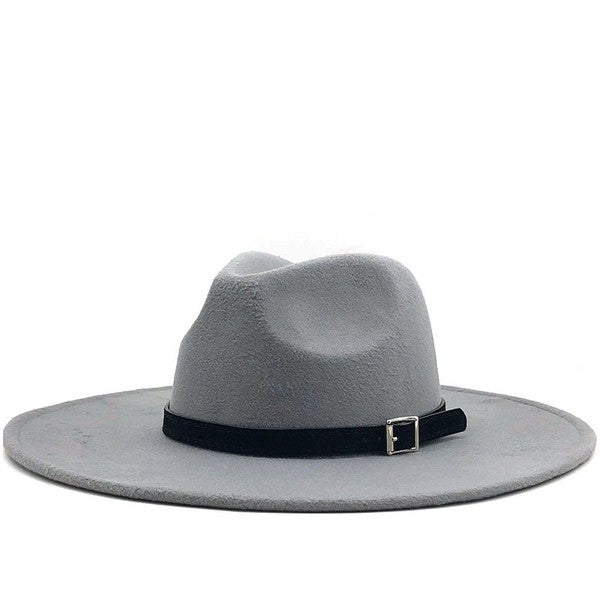 LIGHT GREY WIDE BRIM DANDY FASHION PANAMA HAT