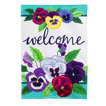 Pansy Garden Garden Burlap Flag