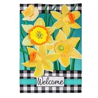 Daffodil Garden Garden Burlap Flag