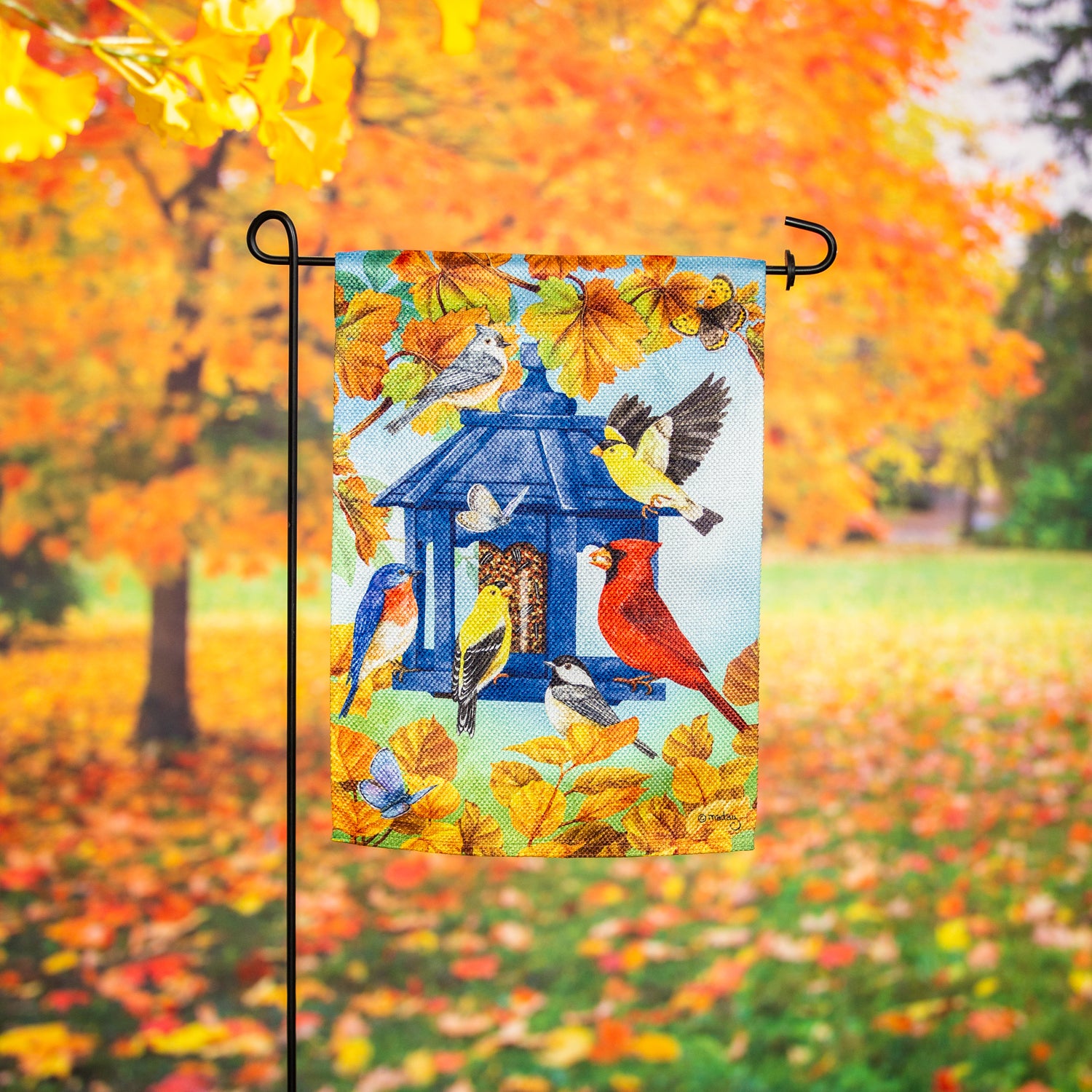 Fall Feeder Garden Textured Suede Flag