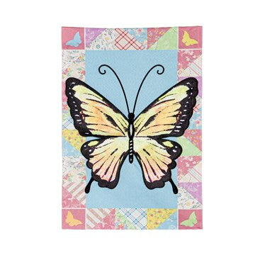 Butterfly Fields Garden Linen Flag