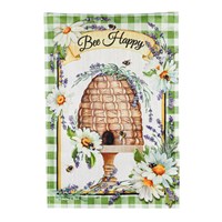 Happy Bee Hive Garden Strie Flag