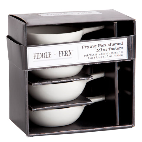 FIDDLE & FERN SET 4 4.5"L FRY PAN 1.06 OZ MINI TASTER SET