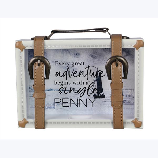 WOOD SUITCASE ADVENTURE BANK