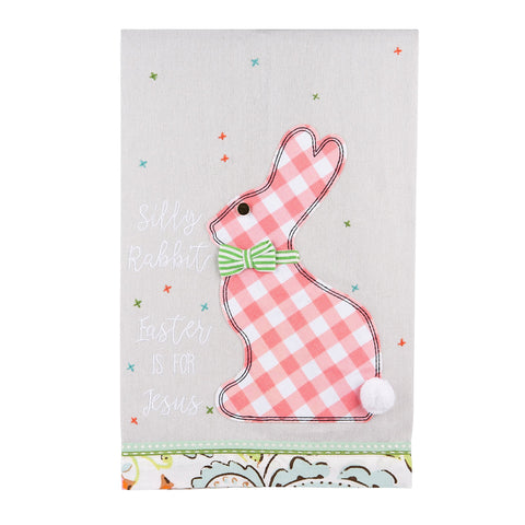 SILLY RABBIT EASTER IS FOR JESUS TEA TOWEL