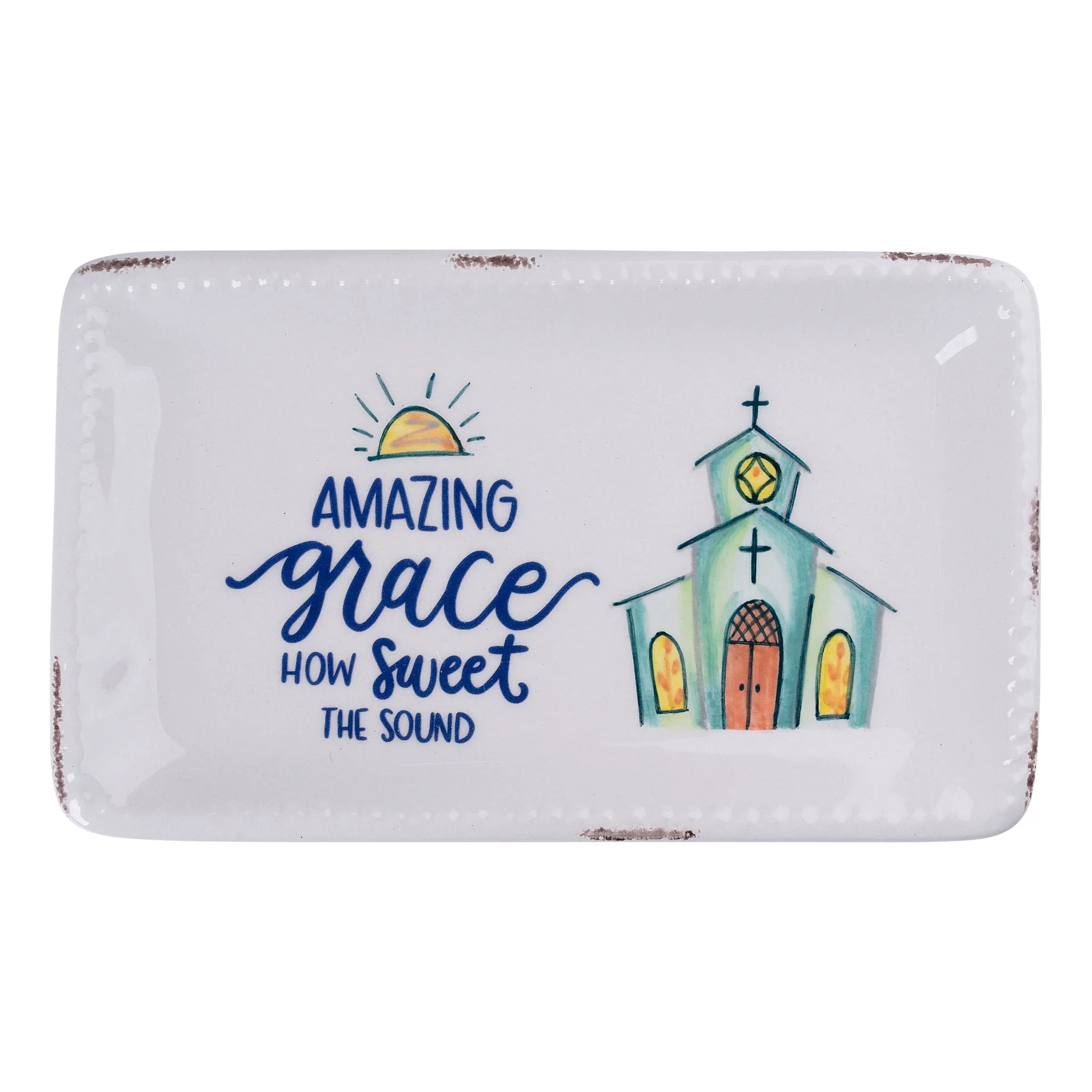 AMAZING GRACE CHURCH TRINKET TRAY