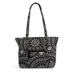 Small Vera Tote Bag Black Bandana Medallion