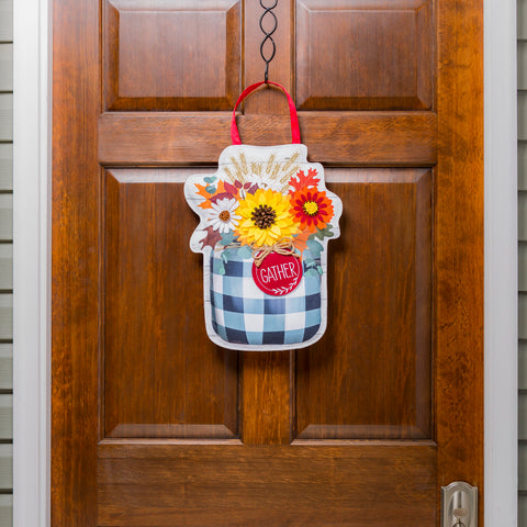 Fall Check Mason Jar Door Décor