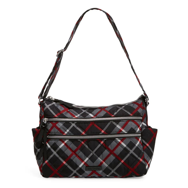 Triple Zip Shoulder Bag Paris Plaid