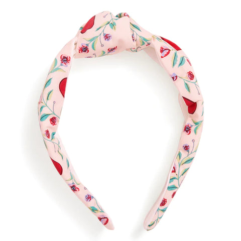 Knotted Headband Imperial Hearts Pink