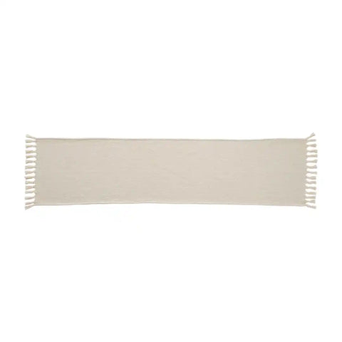 FRINGE OFF WHITE TABLE RUNNER