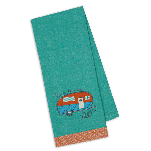 How We Roll Camper Embellished Dishtowel