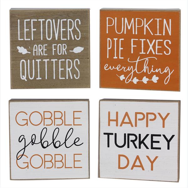 WOOD FALL TRADITIONAL TABLETOP/ WALL SIGN, 4 ASSORTED